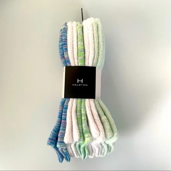 H by Halston women’s terry low cut socks 6 pack size 4-10 blue white green - Picture 2 of 2